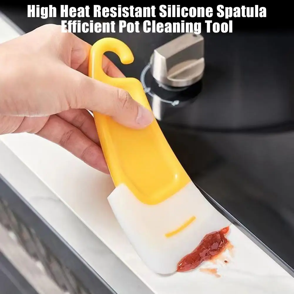 Easy Clean Silicone Scraper Silicone Pot Scraper High Heat Resistant Silicone Spatula Set for Efficient Safe Kitchen Use 4 Piece