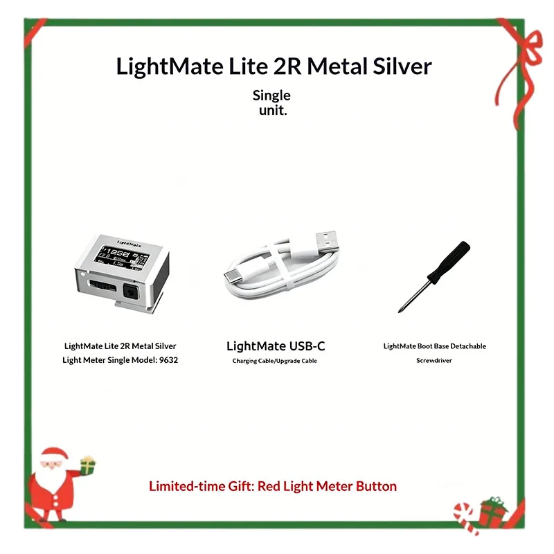 Photography Mini Camera Light Meter LightMate Lite 2R High Precision Film Camera Rechargeable Dual Dial