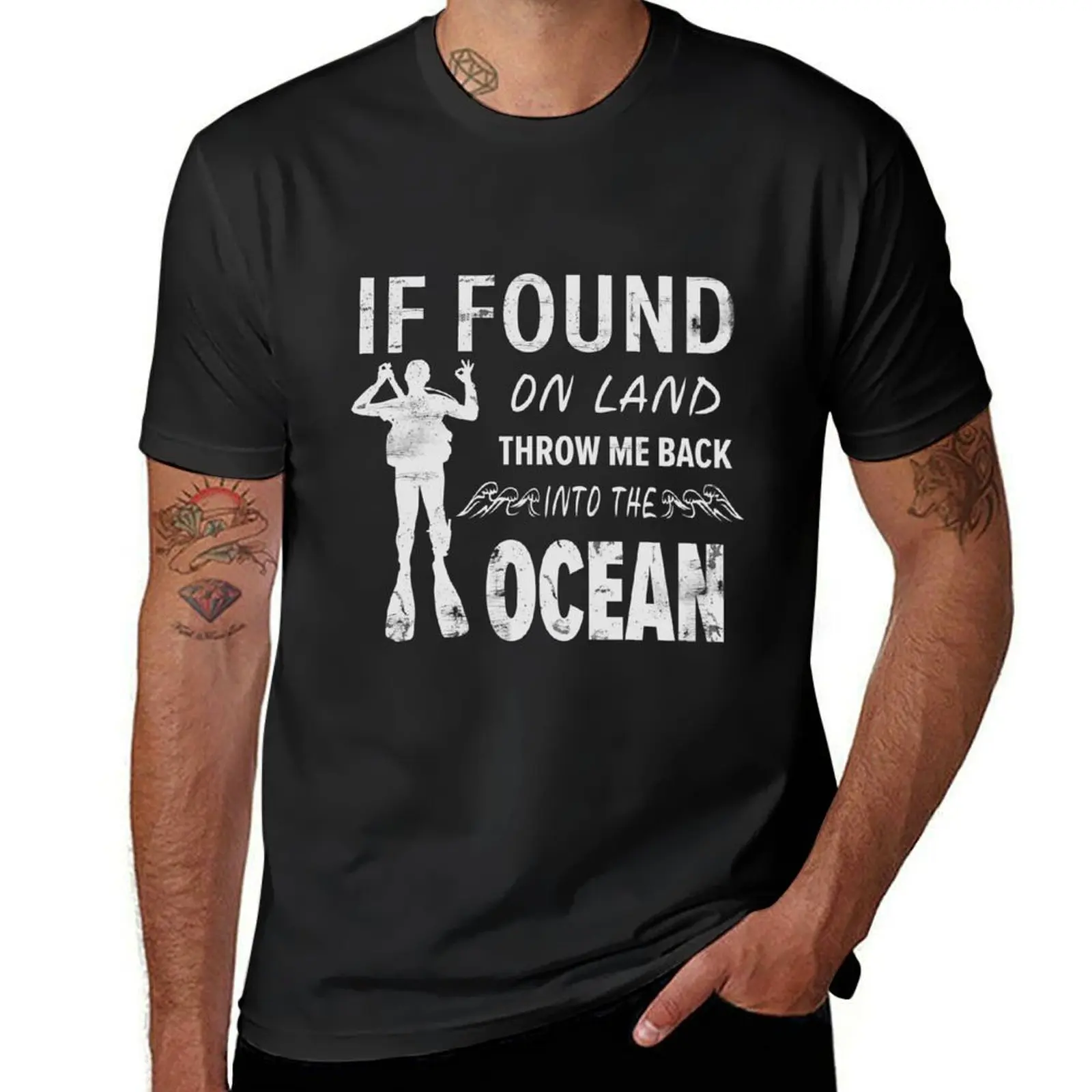 If Found On Land Throw Me Back Into The Ocean - Scuba Diver T-Shirt plus size tops plain quick drying mens plain t shirts