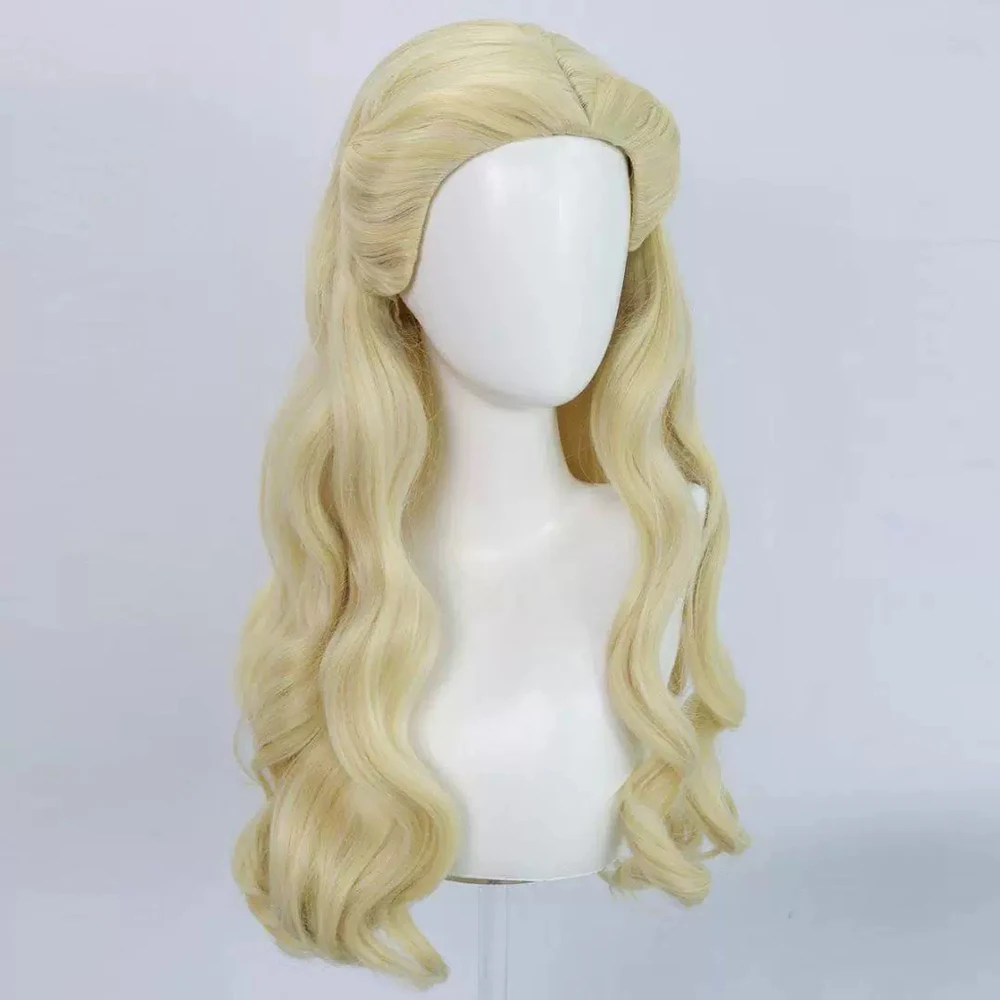 Peluca de Cosplay de película Wicked For Good Glinda para mujer, pelo largo dorado de Lolita, peluca sintética resistente al calor, accesorio para mascarada de Halloween