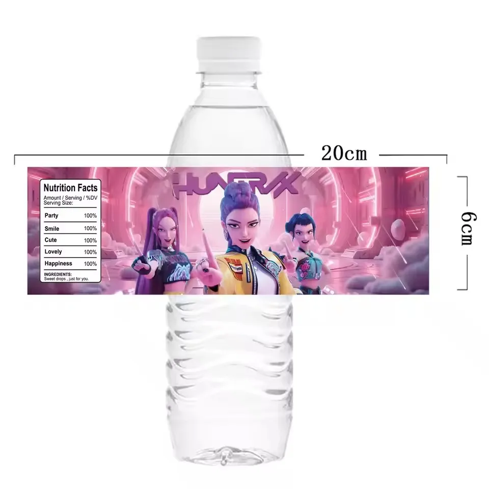 10/30 قطعة جديد شيطان الصيادين زجاجة ماء تسميات K-pop أنيمي تأثيري ملصق مضاد للمياه استحمام الطفل للفتيات حفلة عيد ميلاد الحسنات