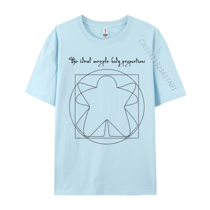 Vitruvian Meeple Board Game Da Vinci Vitruvian Meeple Man T-shirts T Shirt Men Camisas Hombre Vintage T-Shirt