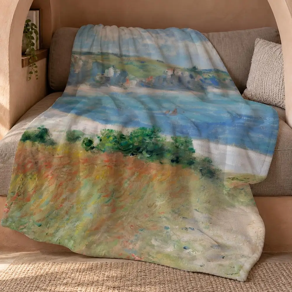 Claude Monet Throw Double Sided Flannel Throw Blanket Soft Travel Camping Sofa Bed Home