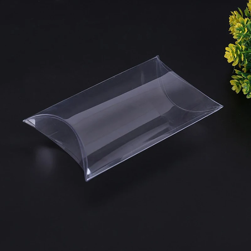 10Pcs Transparent PVC Pillow Shaped Candy Box Gift Packaging Boxes For Wedding Birthday Party Cookies Box Favors Decoration