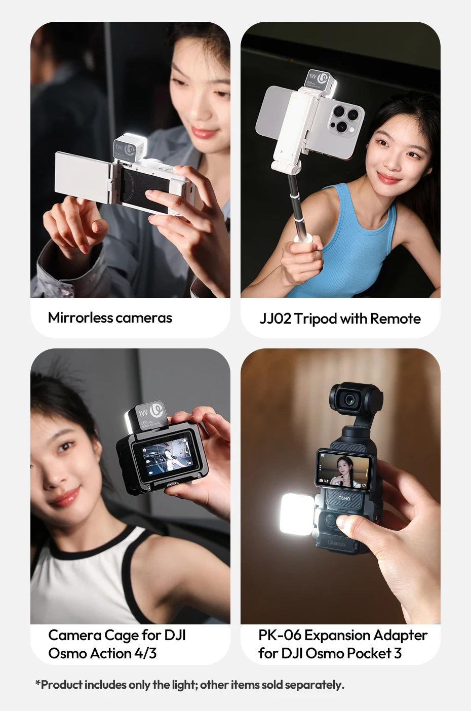 Ulanzi DG01 Cube Light Mini-Fotografie-Licht für Action-Kameras, Stative, Selfie, Live-Streaming, Vlog, Produktaufnahmen, Videoanruf – Detail 7