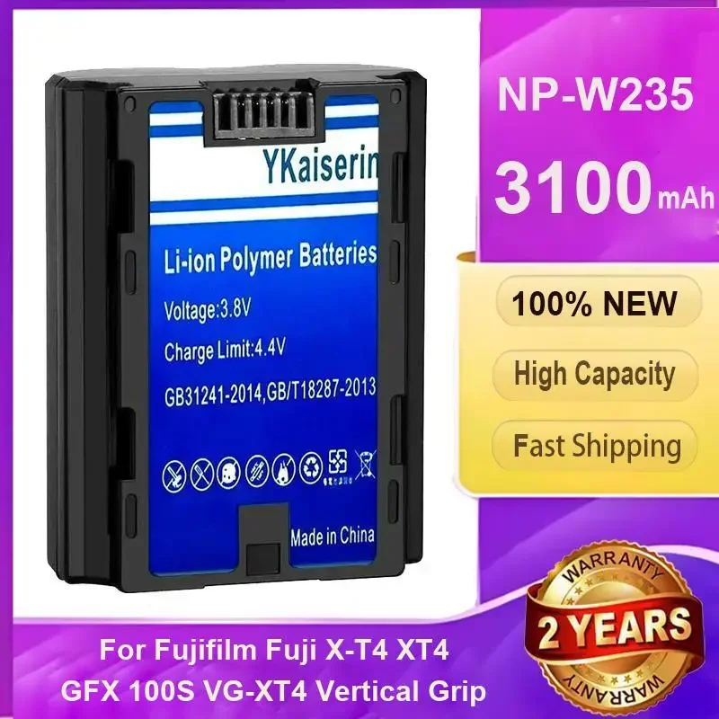 YKaiserin 3100mAh Replacement Battery NP-W235 NPW235 For Fujifilm Fuji X-T4 XT4 GFX 100S VG-XT4 Vertical Grip Digital Batteries