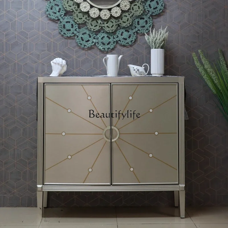 

09 French light decorative cabinet, living room entrance partition cabinet, entrance hall shoe cabinet