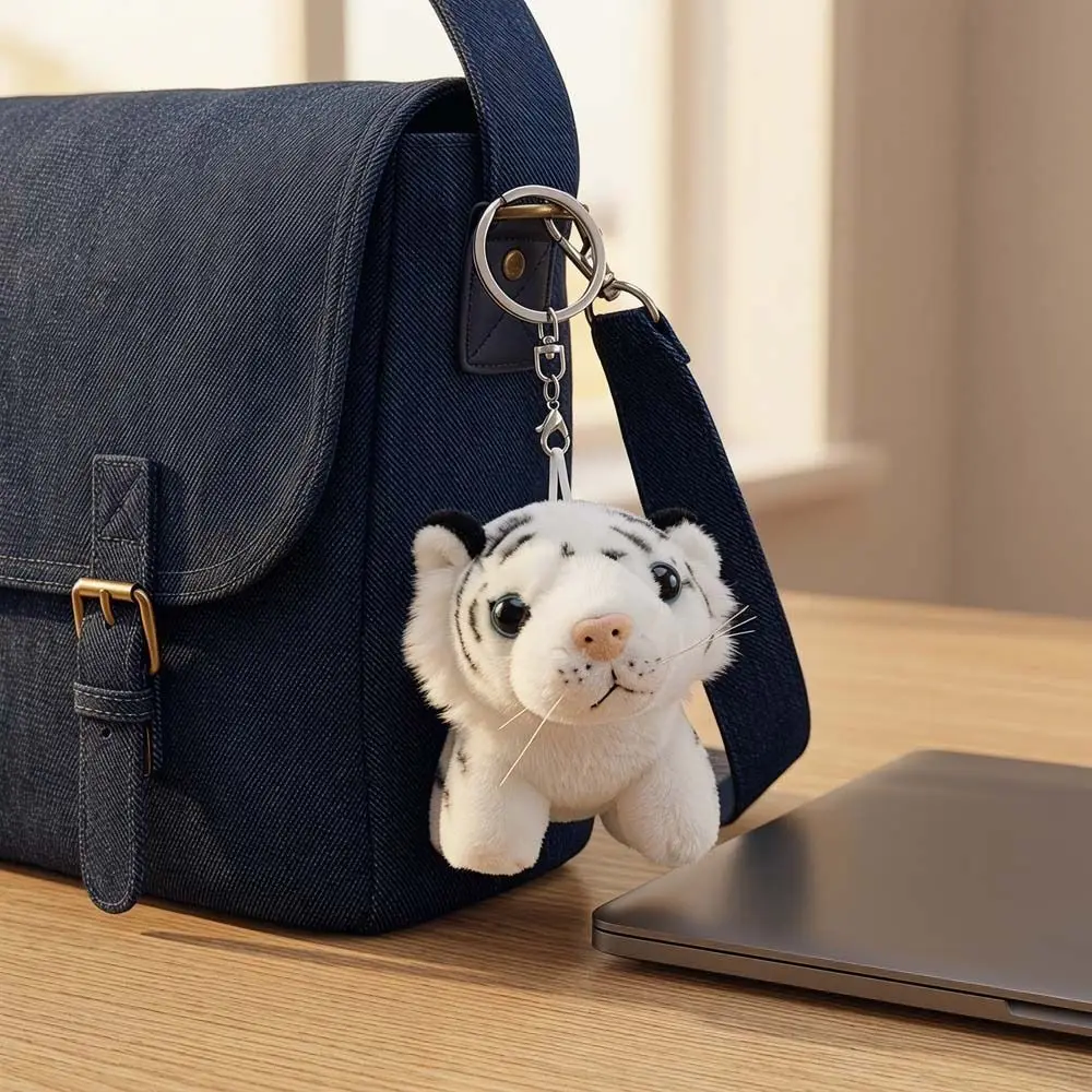 Cute Design Stuffed Keychain Tiger Keychain Fluffy Soft Tiger Keychain Collection 12cm Tiger Car Pendant