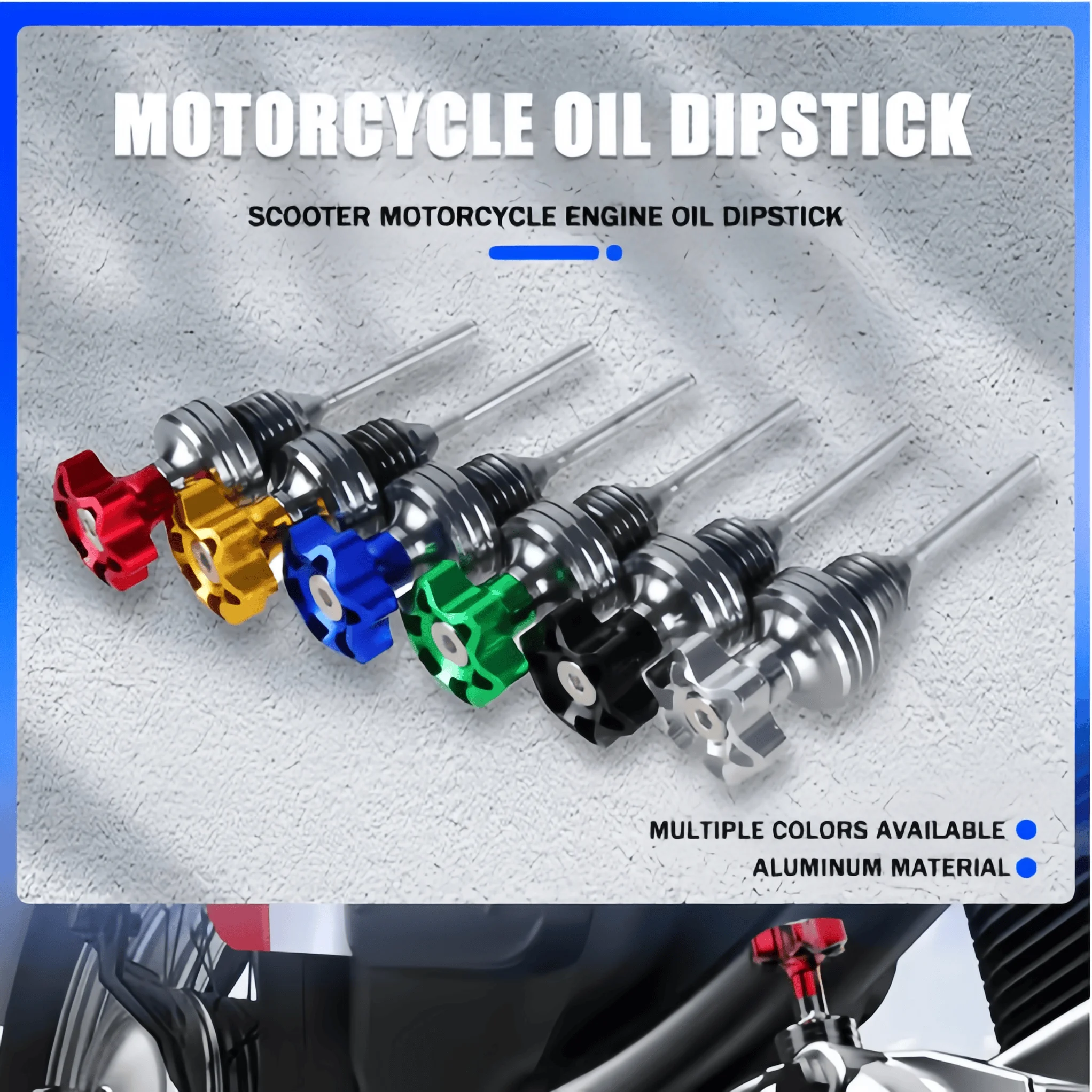 1pcs Aluminum Motorcycle Engine Oil Dipstick Filler Cap Plug Crankcase Oil Level Gauge For Scooter Universal Parts Accessories