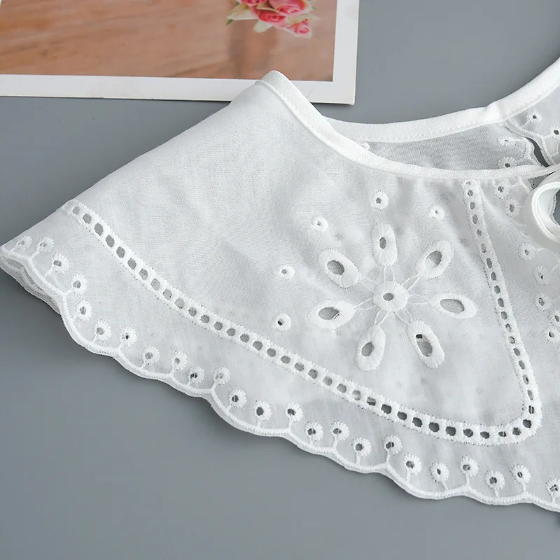 New Summer Lace Fake Collars for Women Shirt Blouse Detachable Collar Woman White Lace Neck Shoulder Wraps False Collar