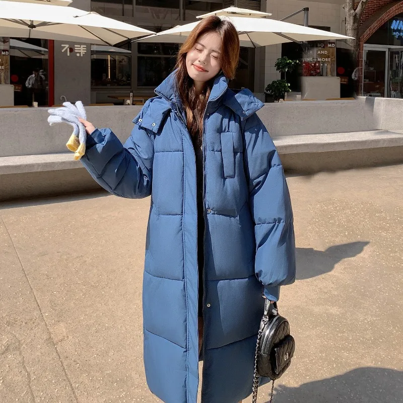 2026 Winter Women Jacket Long Parkas Female Down Cotton Hooded Overcoat Thick Warm Windproof Casual Student Coat