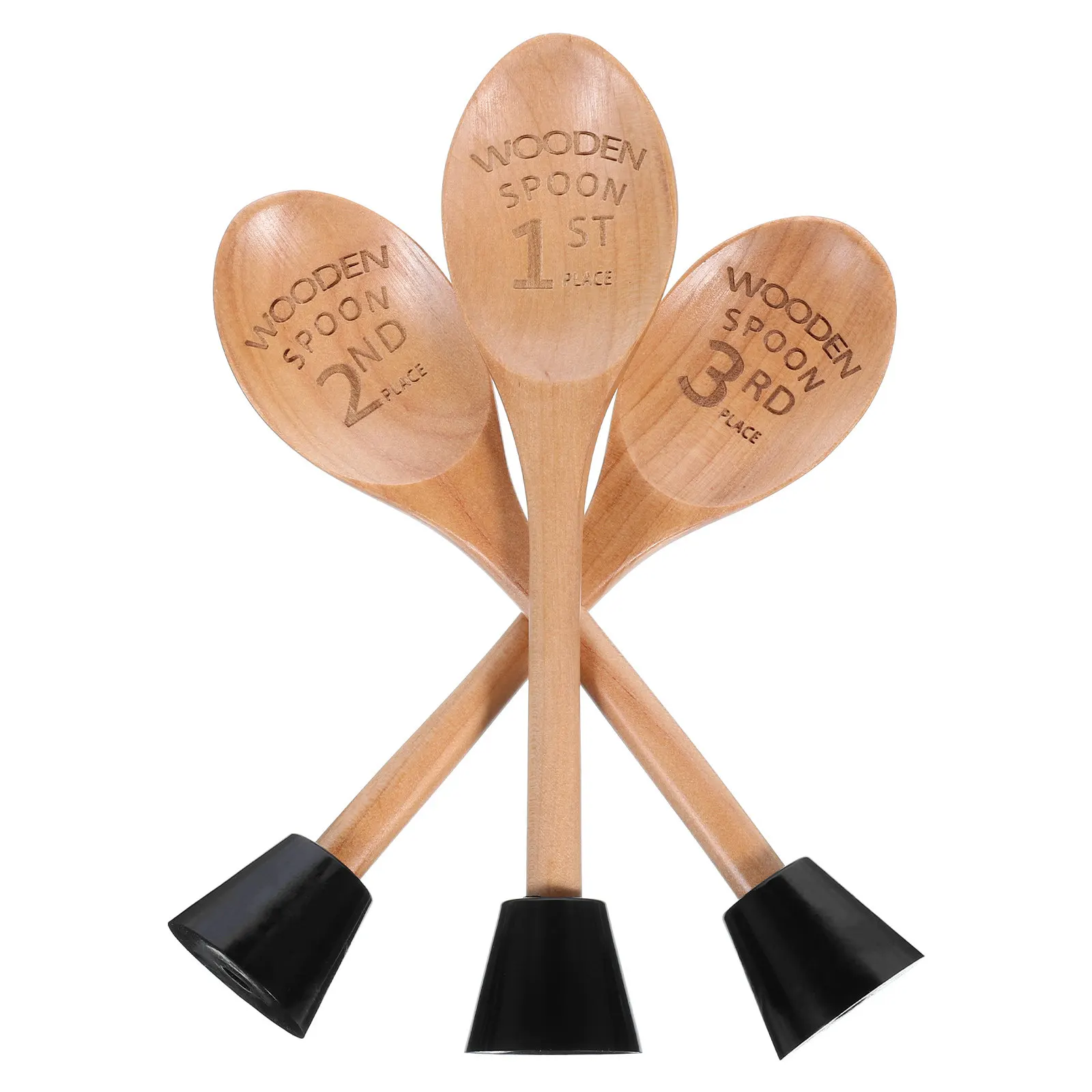 3Pcs Cooking Wooden Spoon Award Trophies Set Engraved Wood Kitchen Competition Prizes Baking Chili Cook Off Awards