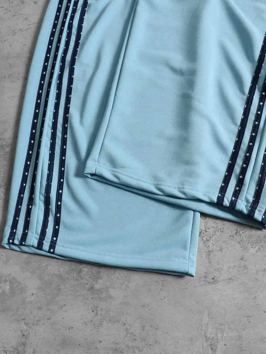 

Mens Retro Contrast Stripe Hoodie And Sweatpants Set