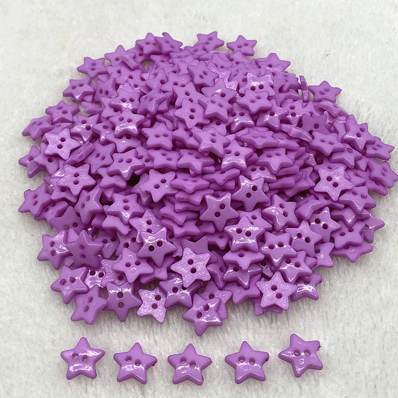 Five-Pointed Star Resin Sewing Buttons, Multicolour