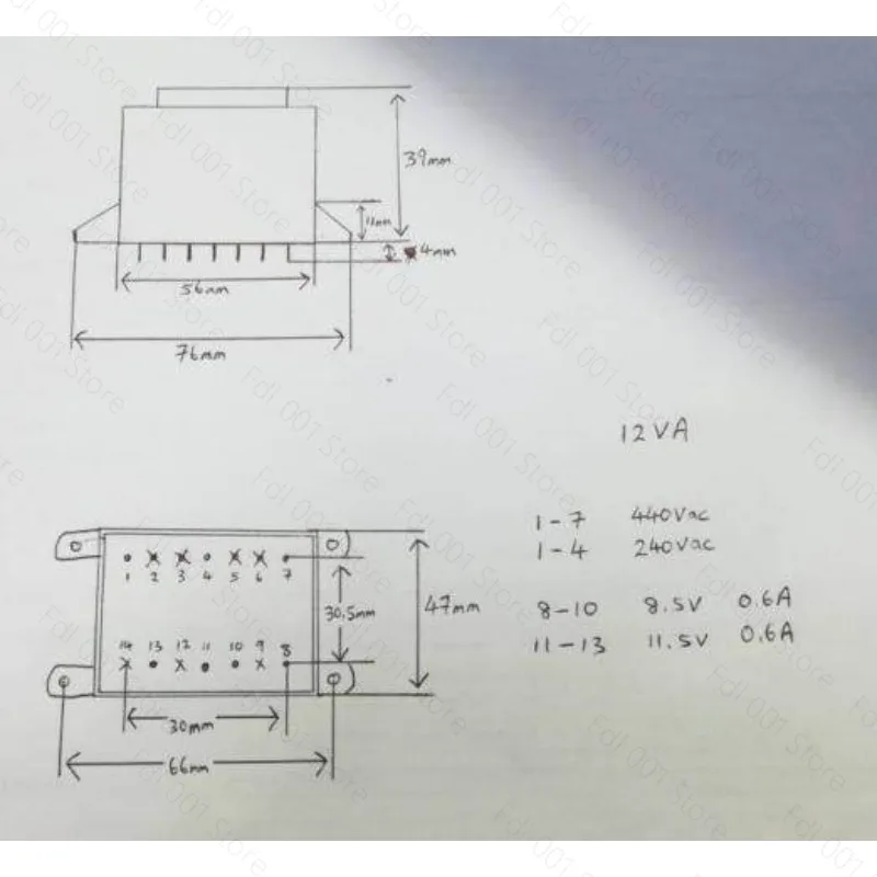 Brand new original Transformer AS5418 12VA input 0-230V-400V output 8.5V 11.5V replace B1406090 B 1406090