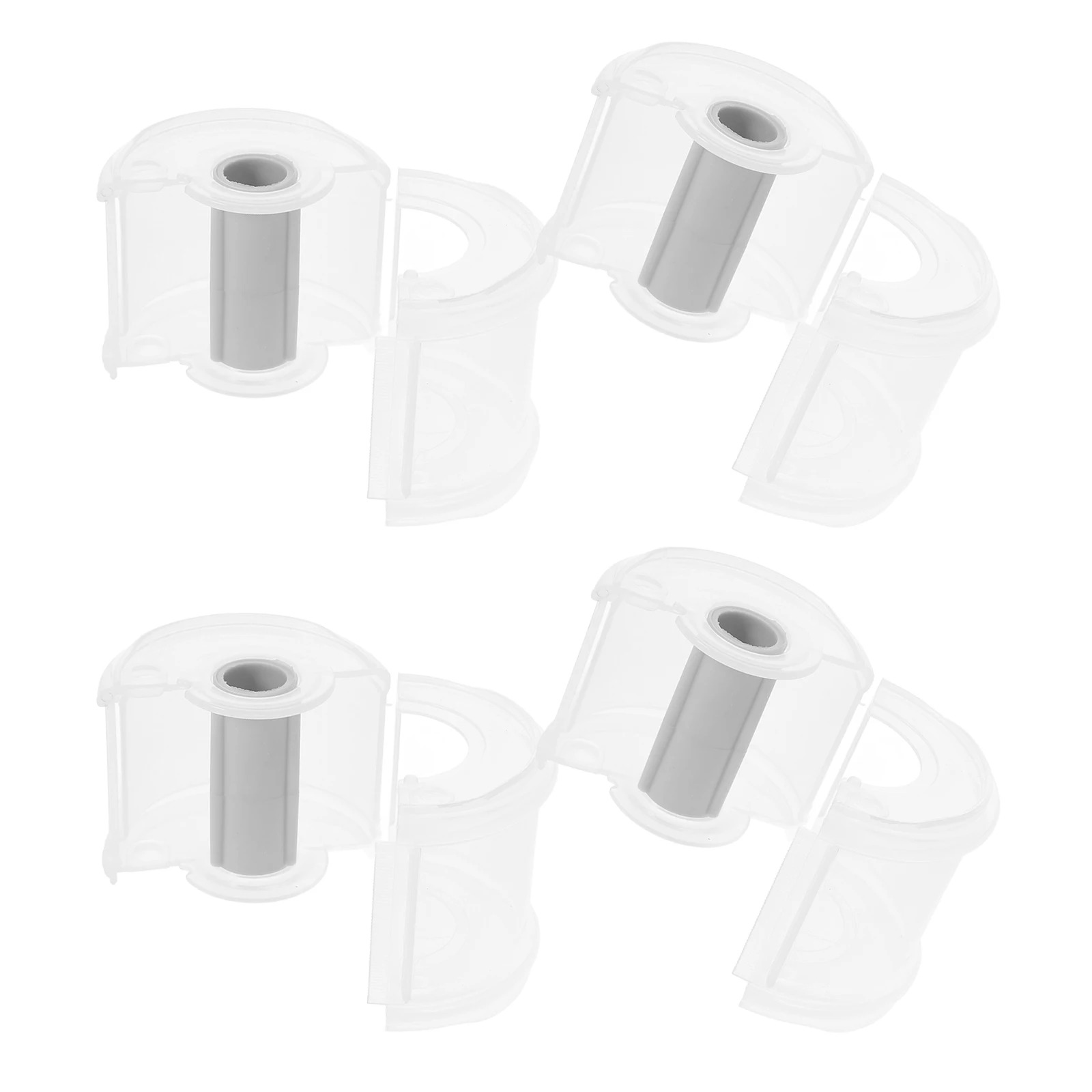 

4 Pcs Circular Transparent Tape Storage Box 6 5x6 5x5 5 Portable Dispenser Desk Study Office Gift