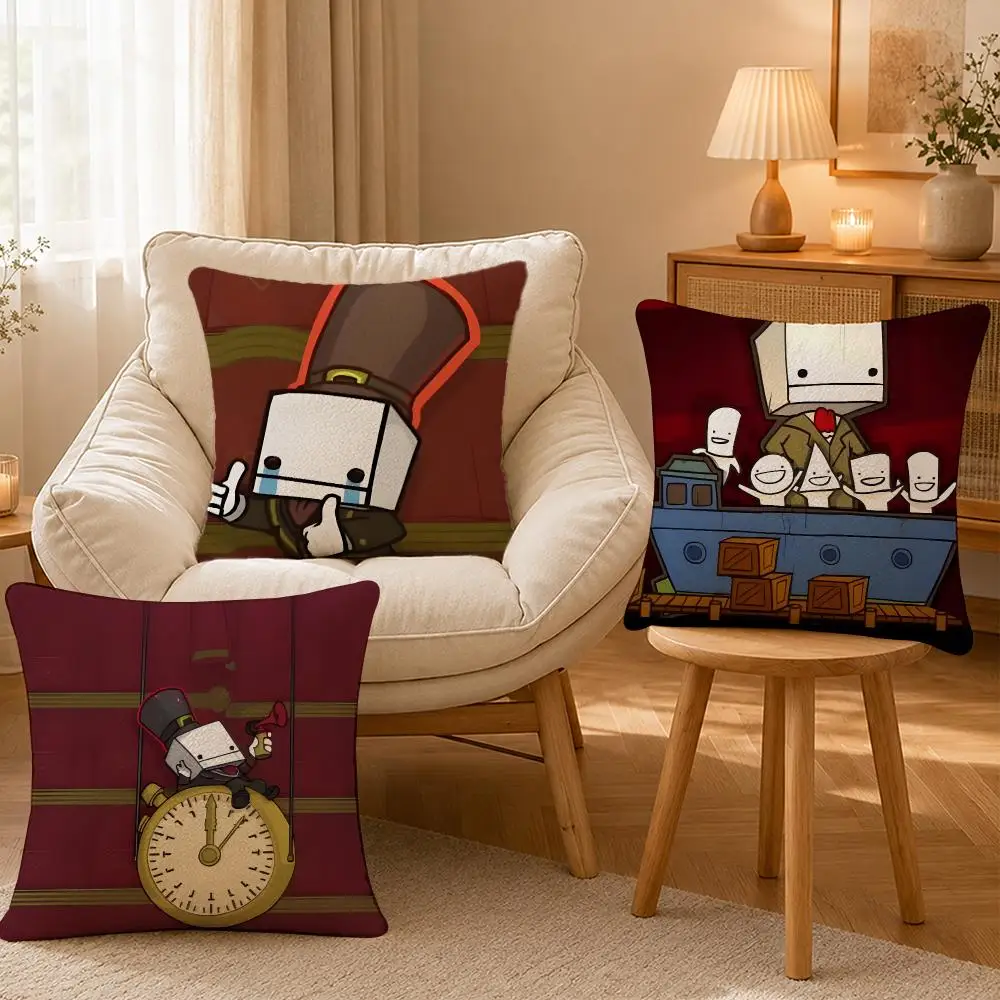 Game BattleBlock Theater Indie Cushion Cover Personalized Short Plush Soft Bedroom Sofa Home Decor Gift