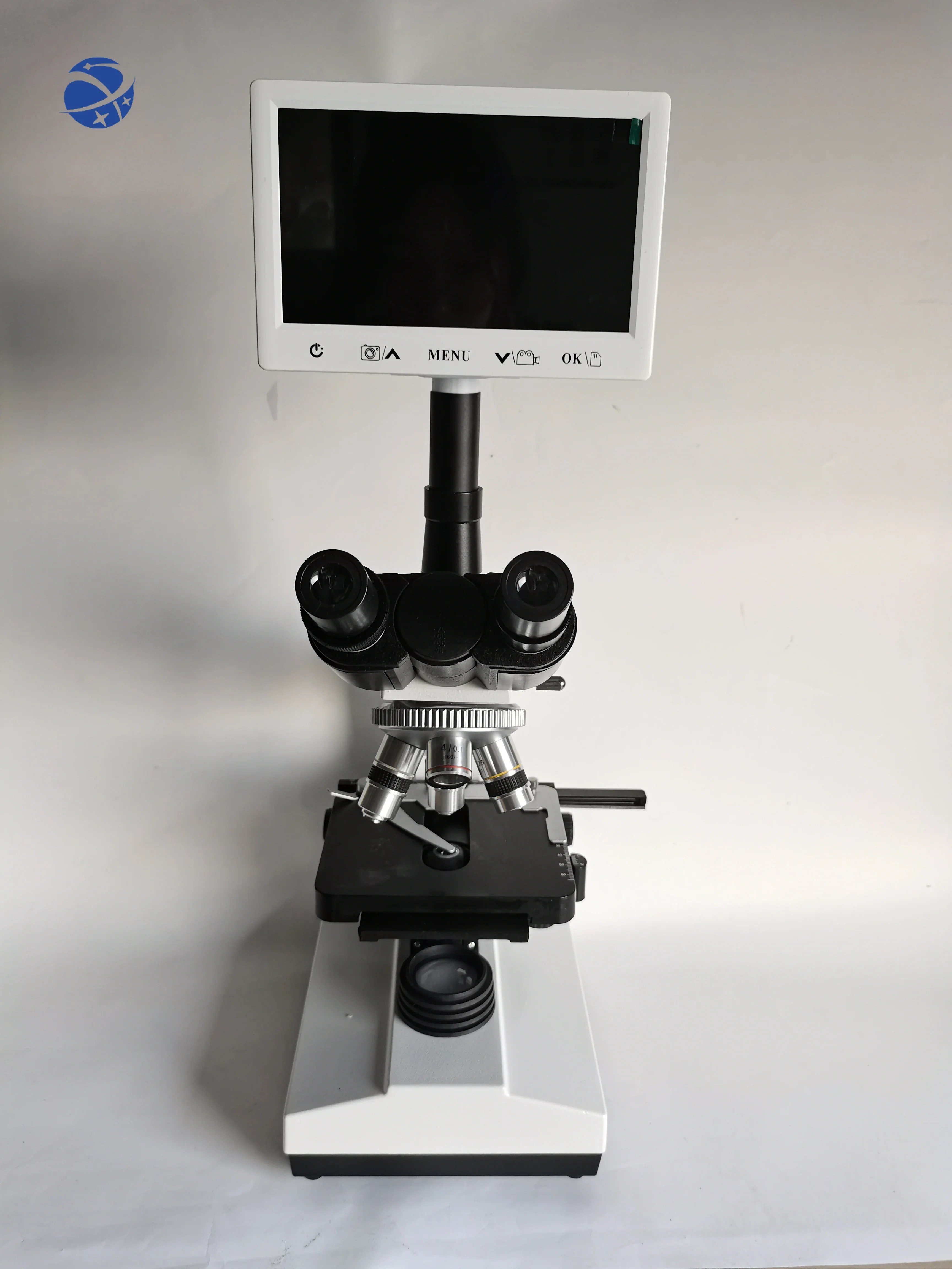 Low Price digital multipurpose Trinocular biological microscope laboratory with connect computer display screen USB