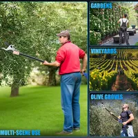 SWANSOFT 150cm High-Reach Pruning Shears 40mm Cutting Diameter 1050W Brushless Motor with 2 Batteries Included Gardening Tools