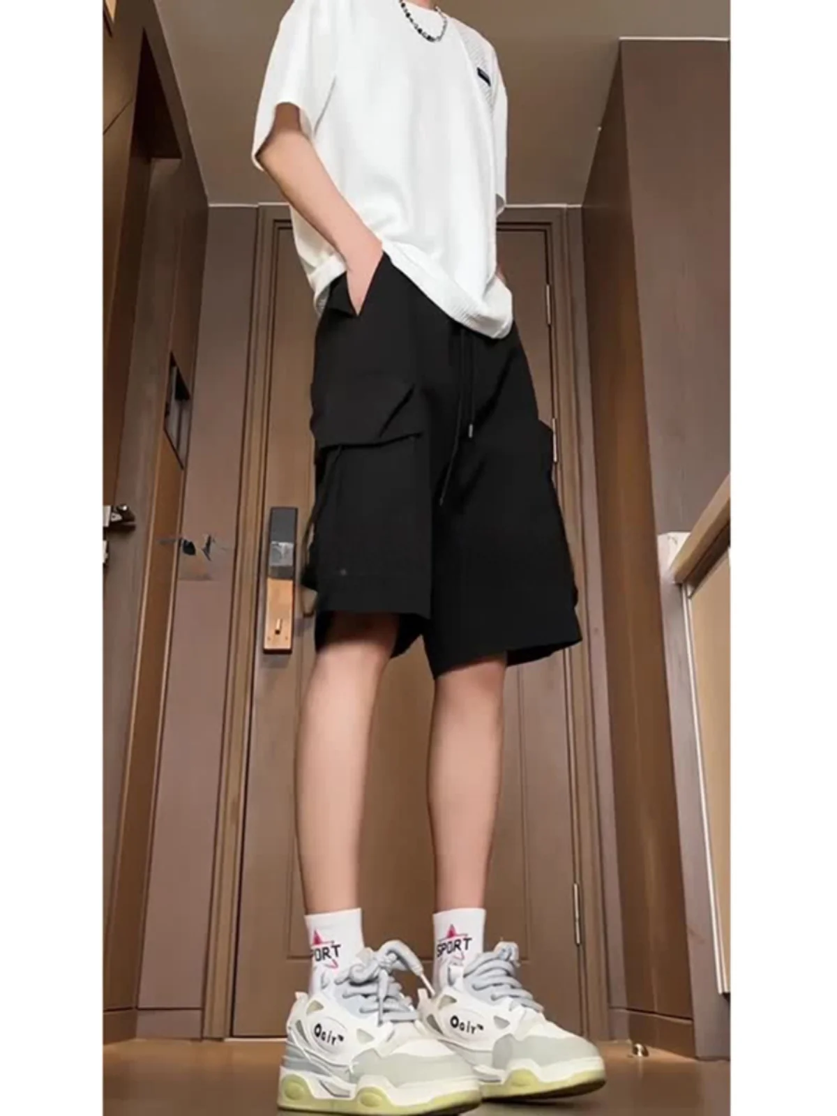 Bla Workwear 4-Part orts الرجال العلامة التجارية العصرية الصيف رقيقة كوي الجافة الرياضة خمسة أجزاء السراويل الأمريكية وظيفية المظلة السراويل #2