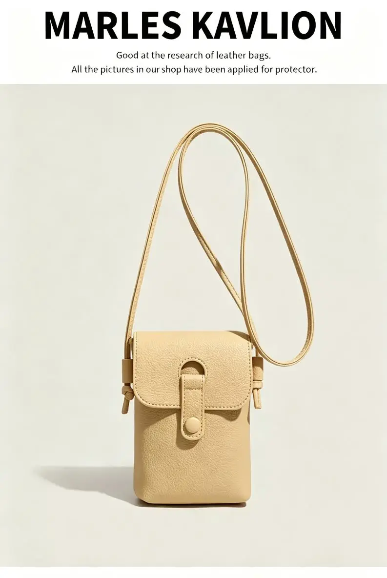 

Mini Phone Crossbody Bag For Women Soft PU Leather Korean Slim Cell Phone Shoulder Purse Daily Walking Small Bag