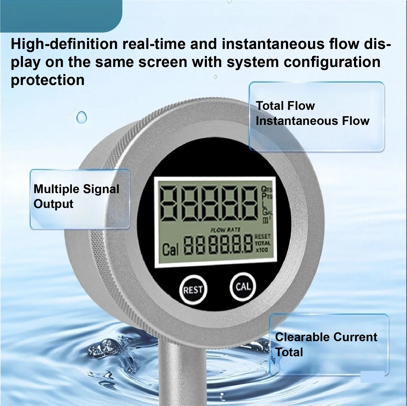 

Stainless Steel Flow Meter RS485 Instant/Total Flow Display Threaded/Flange/Clamp for Water Pipeline