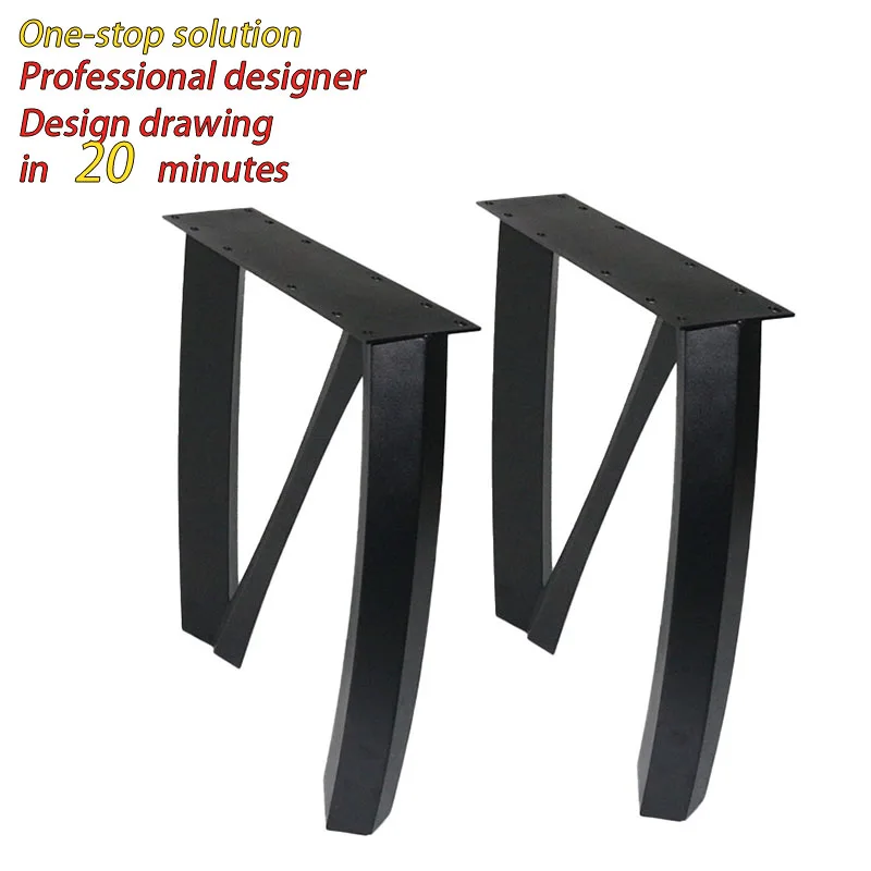 Black Coffee Table Bracket for Dining Durable Desk Large Table Frame with Fancy Cast Iron Metal Furniture