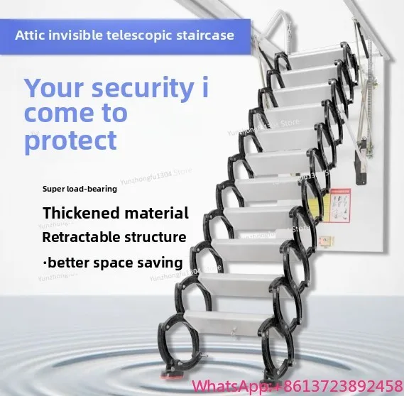 

Customized Fully Automatic Electric Concealed Attic Telescopic Staircase, Suitable for Duplex Indoor Folding Lift Staircase