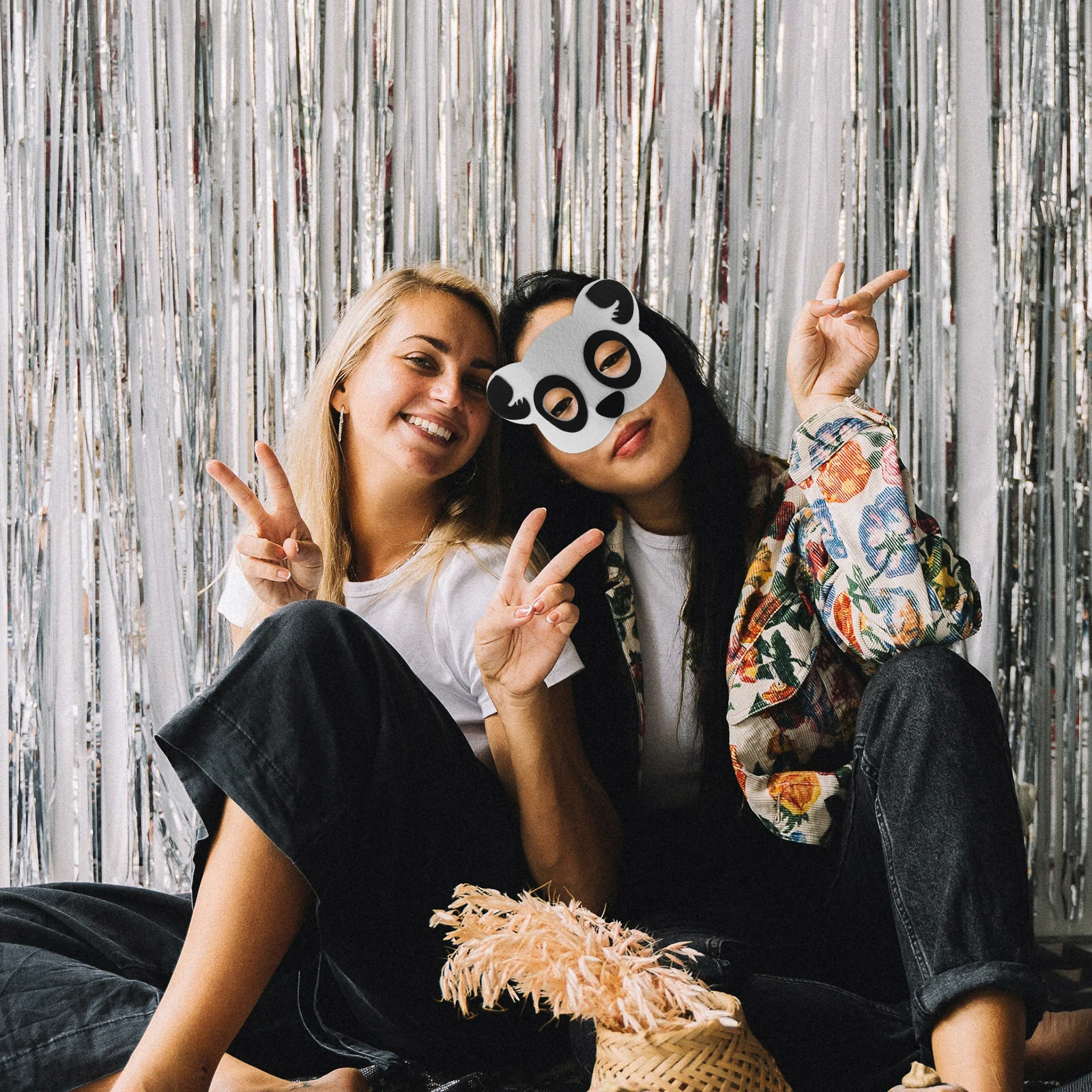 

10Pcs Cute Panda Animal Mask Cartoon Funny Bright Color Non-Woven Halloween Party Masquerade Cosplay Costume Accessory Mask