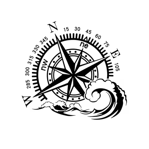 Car Ocean Compass Styling Stickers for SUV Camper RV Van Motorhome Caravan Pickup Vinyl Decal Decoration Auto Tuning Accessories