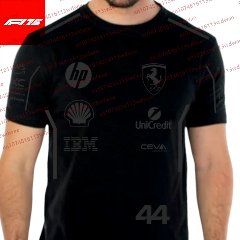 2025 Camiseta unisex Fórmula 1.Ferrari. Camiseta de carreras de manga corta del equipo de carreras Lewis Hamilton 44 Uniforme Kid Jeresy Tees