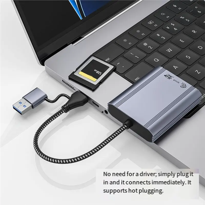 A13E-CFE/SD2.0 Cfexpress Type-A Reader 10Gbps USB 3.2 Gen 2 محول بطاقة الذاكرة ثنائي الفتحة لبطاقات SD Type-A