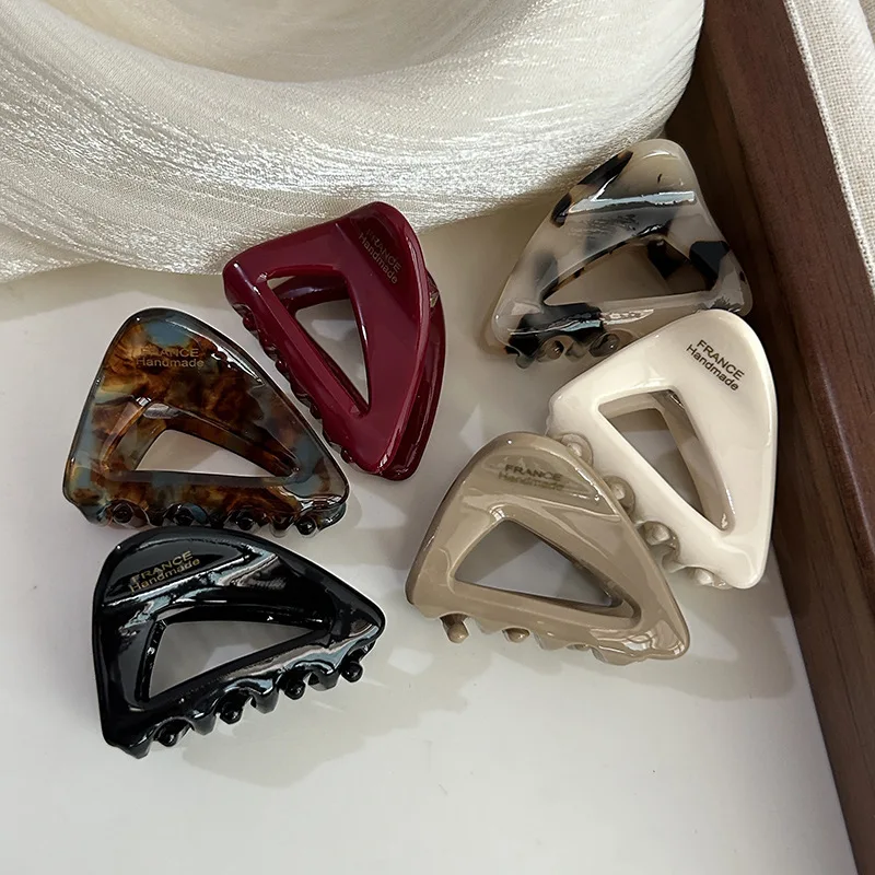 

Корейская заколка для волос из ацетата - маленькая заколка с золотым логотипом, винтажные минималистичные аксессуары для волос для женщин, элегантная заколка для волос