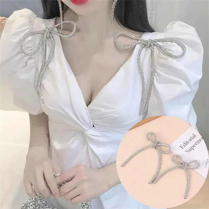【Beautiful】Exquisite Sparkly Crystal Bow Brooches Badges For Women Girls Fashion Lady Bowknot Boutique Pin Accessories Gift
