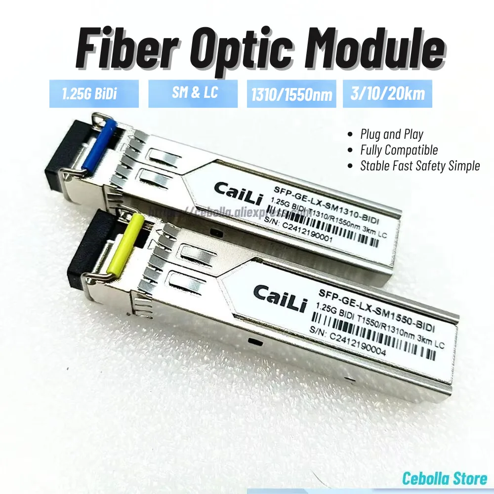

1.25G BIDI 3/10/20/KM SFP SM LC 1310/1550 Нм режим одиночный оптоволоконный модуль 1.25G Bidi одномодовый оптоволоконный трансивер