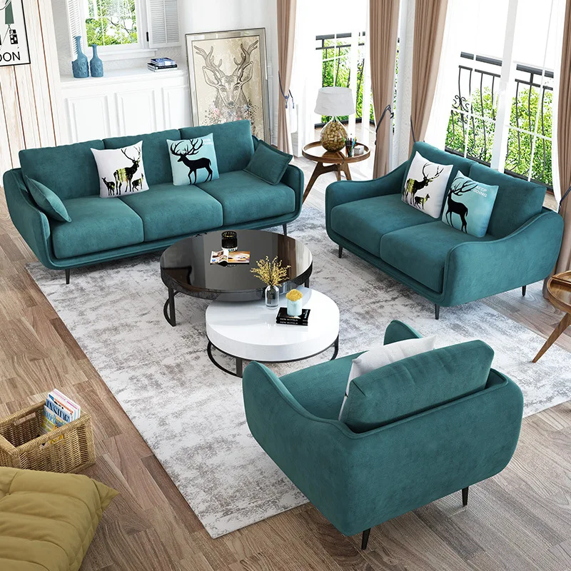 &c Italian Minimalist Living Room Fabric Sofa Small Unit Detachable Cleaning Fabric Sofa Combination