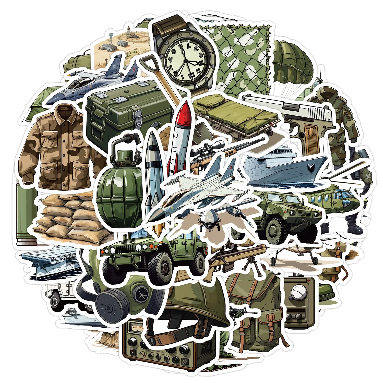 

10/50PCS Cool Soldier Army Military Cartoon Stickers DIY Car Laptop Skateboard Phone Waterproof Camouflage Decals Sticker Toys