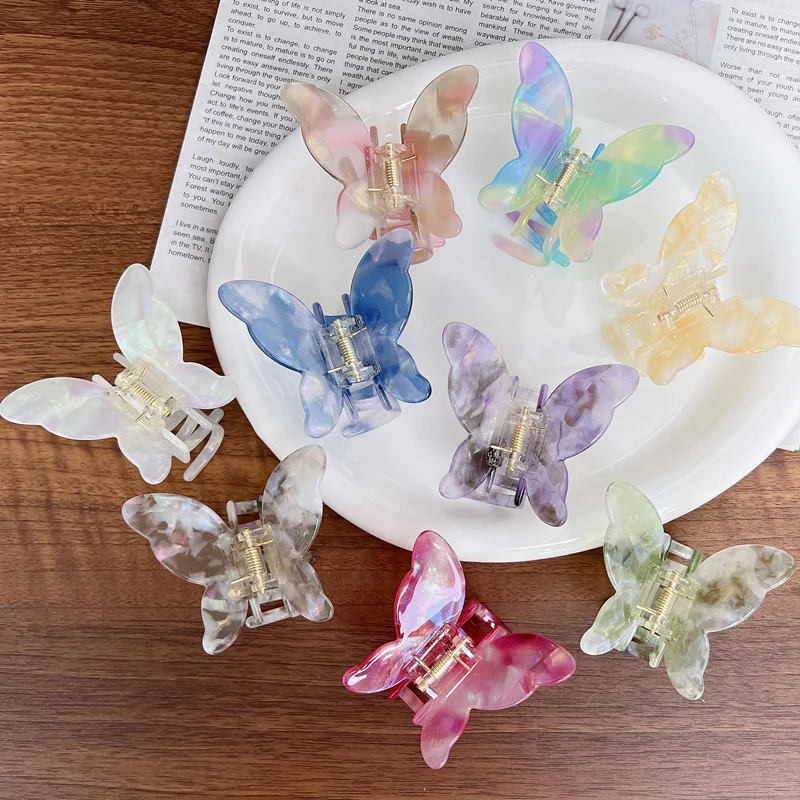 Super Mermaid Color Series~Korean FRANCE Butterfly Hair Grab Clip French Back of Head Disc Hairclip Shark Clip Medium view 6