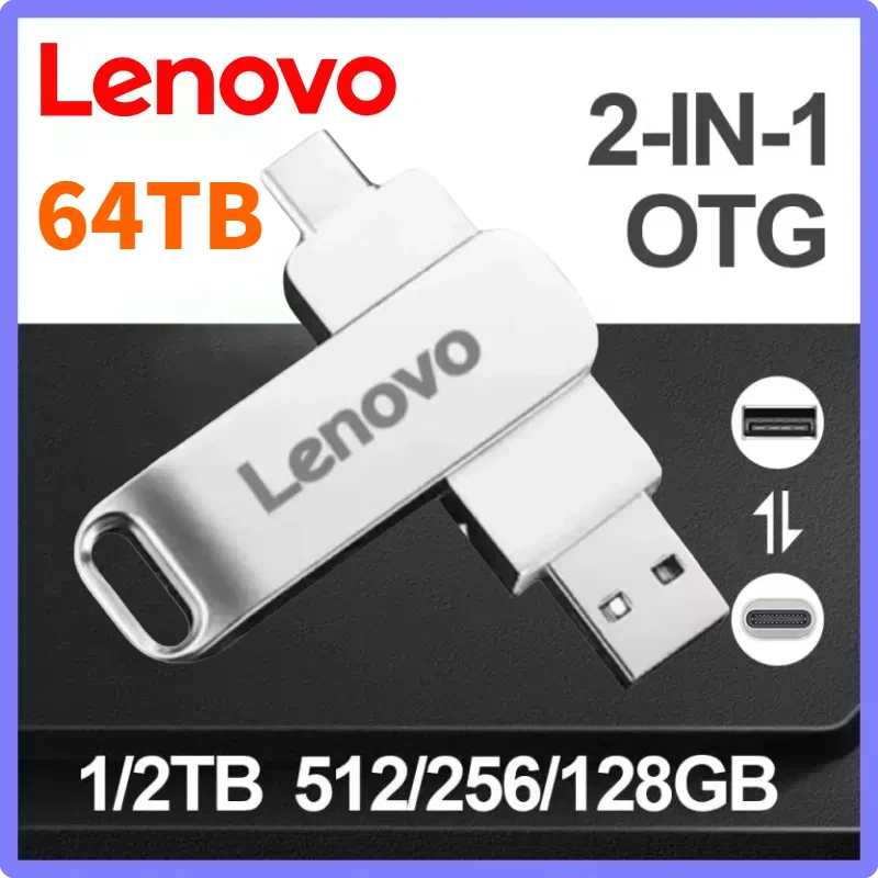 

Lenovo 64TB 16TB USB Flash Drive USB 3.2 Memories Type-c 2-In-1 8TB 16TB OTG Pendrive 2TB High Speed Pen Drive Disk For Computer