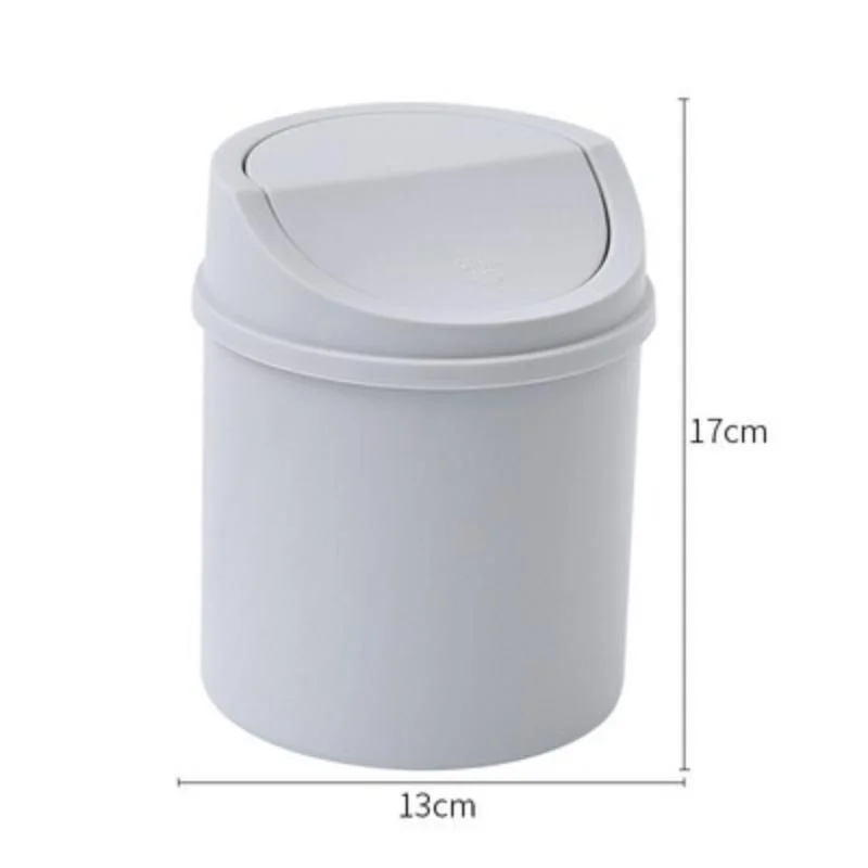 Mini Desktop Bin Small Trash Can Tube with Cover Bedroom Trash Can Garbage Can Clean Workspace Storage Box Home Desk