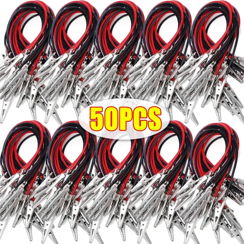 

Double Head Alligator Clip Black Red Conductive Wire Alligator Clip Multifunction Power Cable Connectors Electrical Accessories