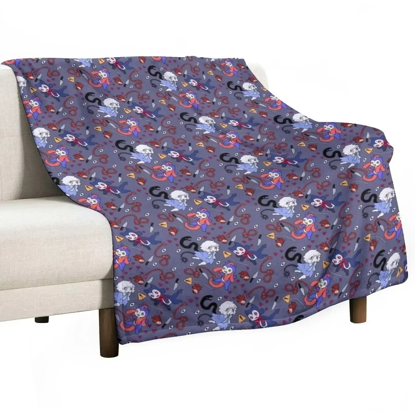 Nyuron, Stupid and Lub-Dub print Throw Blanket Weighted Furry Blankets