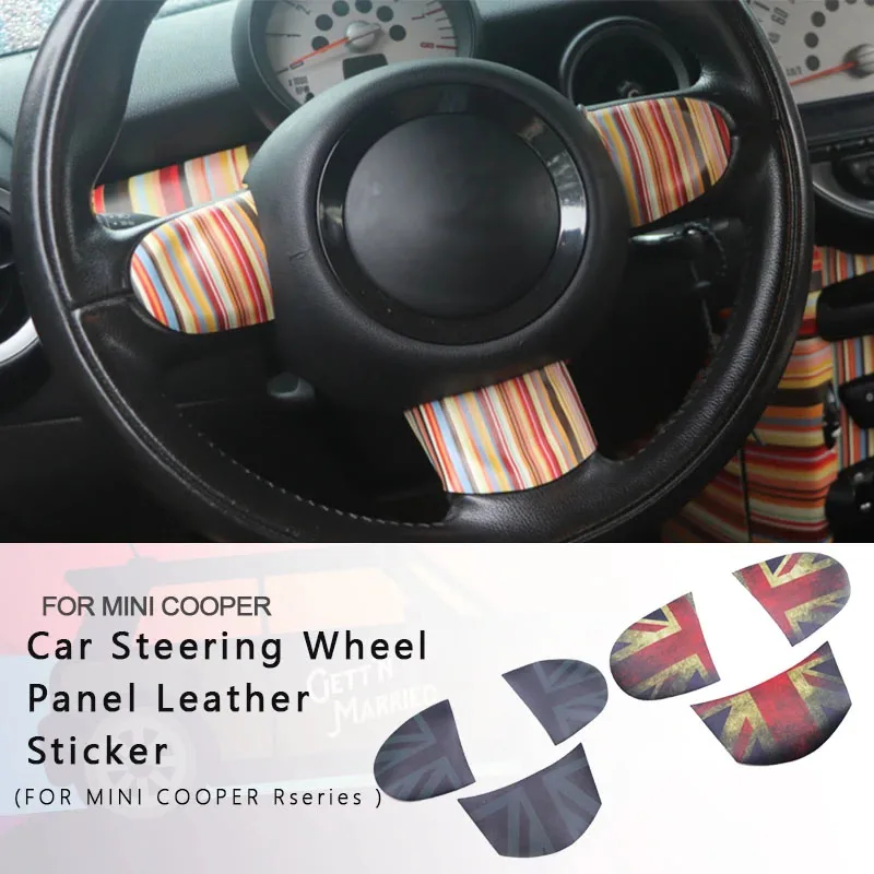 Car Steering Wheel Panel Leather Sticker For MINI COOPER R55 R56 R57 R58 R59 R60 R61 Countryman