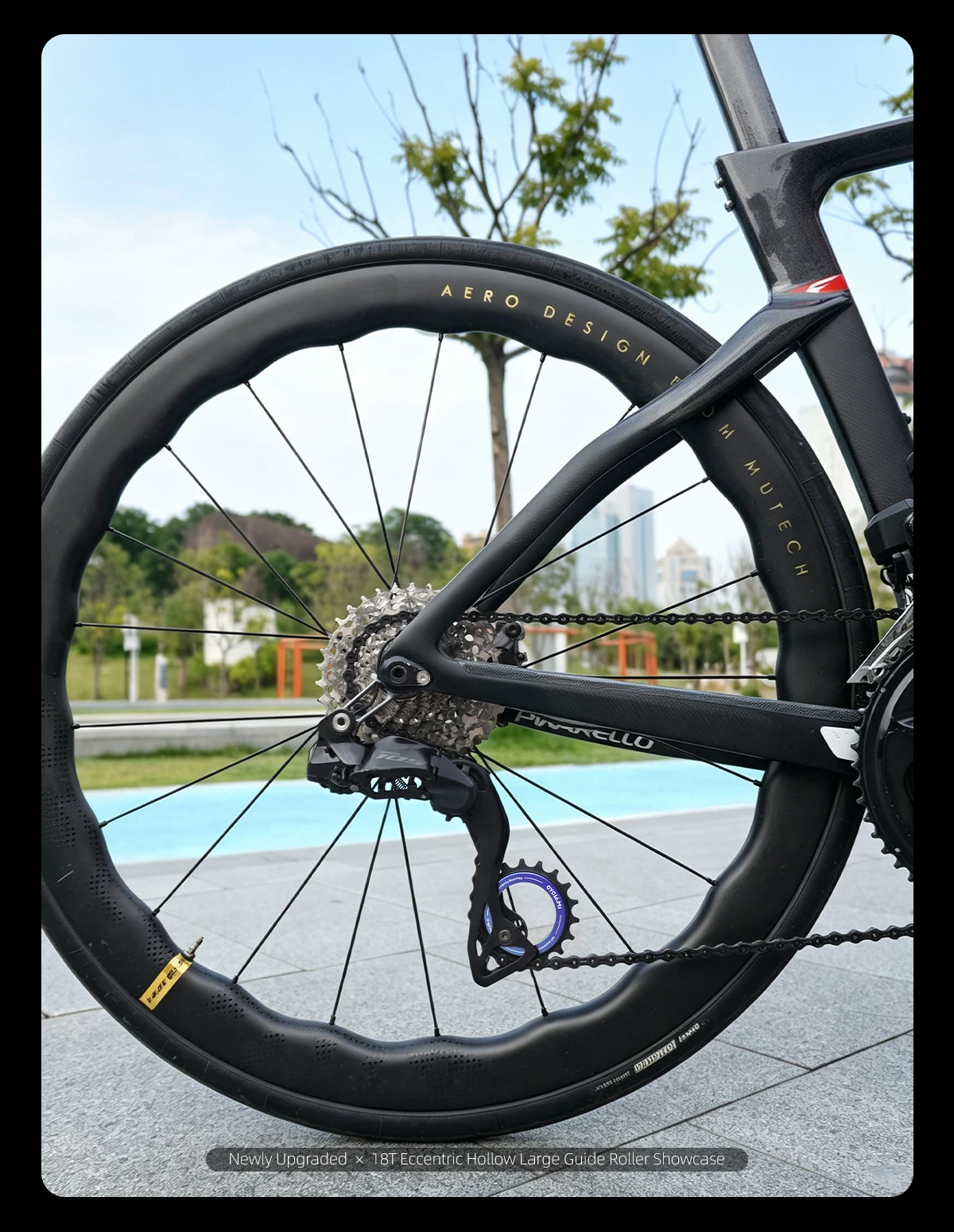 CYCLAMI 18T Keramiklager Fahrrad-Umlenkrolle für MTB Rennrad Hohl 10 11 12 Gang Fahrrad-Führungsteile – Detail 13