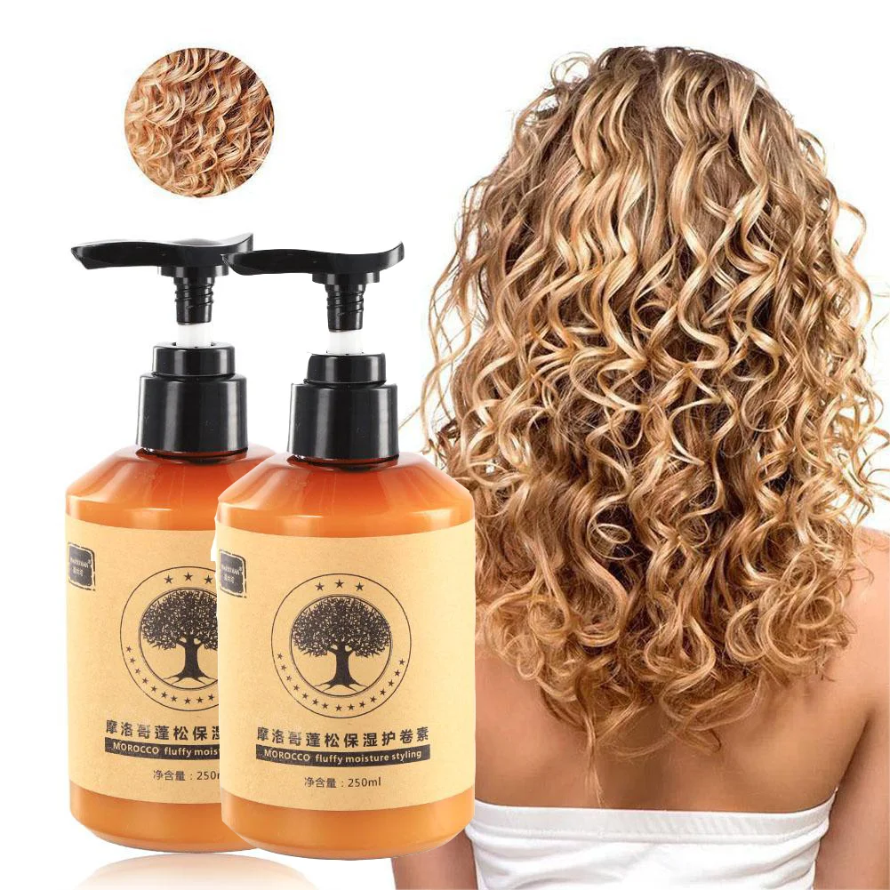 2 stücke Marokkanische Volumen Feuchtigkeitsspendende Elastizität Haar Frauen Volumizing Feuchtigkeitsspendende Locken Elastin Feuchtigkeitsspendende Styling Gel Locken