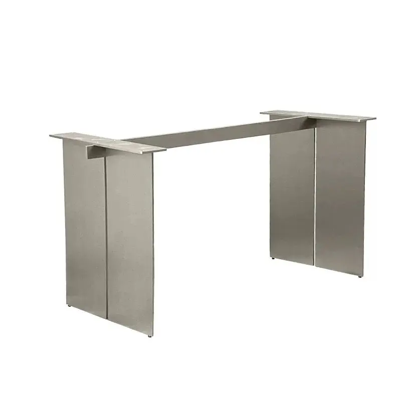 

Stainless steel solid steel plate dining table feet one-word shelf luxury stone large plate table legs can be customized marble