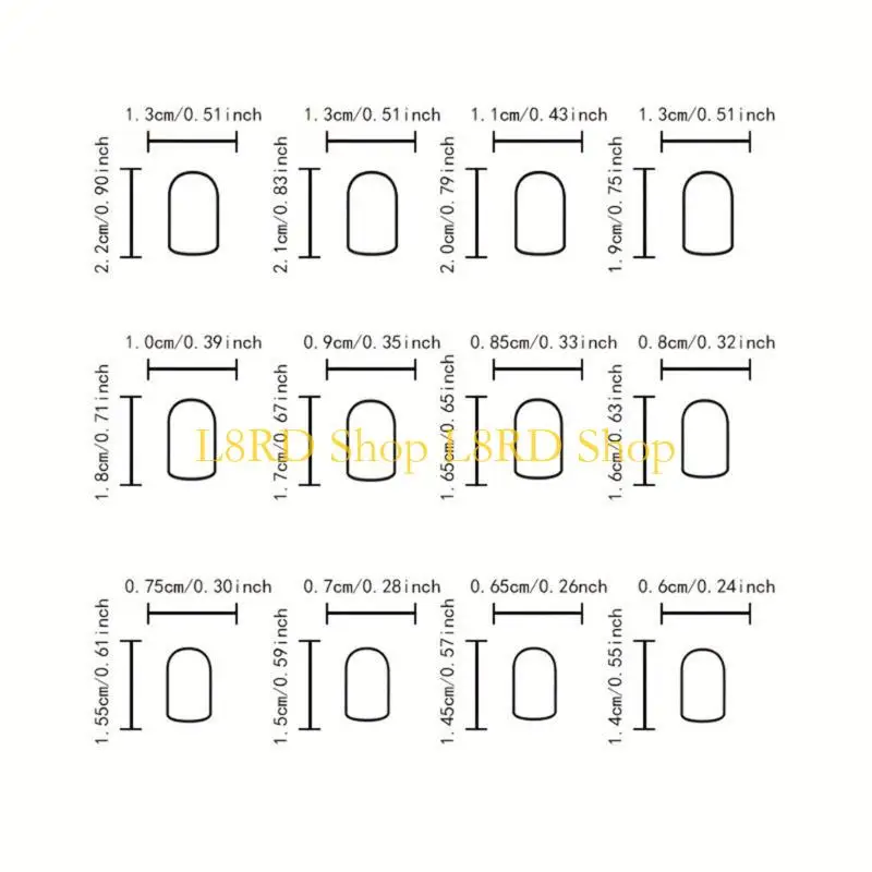 L8rd 24pcs عصا مربعة متوسطة على مسمار القمر نجم لامع تصاميم كاذبة للنساء