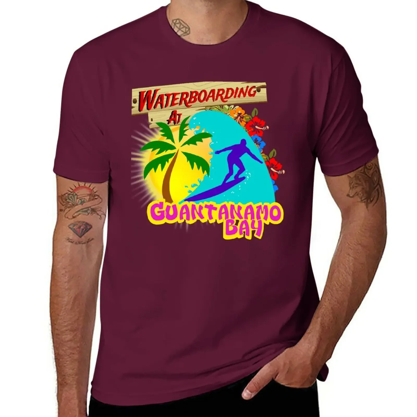 Waterboarding at Guantanamo Bay T-Shirt sports fans Short sleeve tee t shirts for men pack