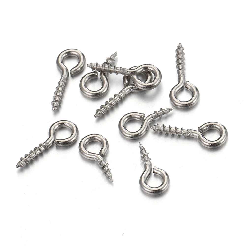 50 Stück/100 Stück kleine kleine Augennadeln aus Edelstahl, Nietstifte, Ösen, Schraube, goldfarben, Verschlüsse, Haken für DIY-Schmuckherstellung – Detail 7