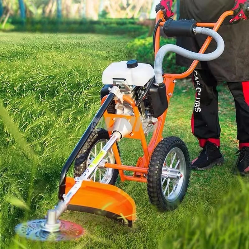

Hot selling：Hot Sale 2-Wheel Brush Cutter 2-Stroke Garden Weeder Machine Lawn Mower for Grass Cutting